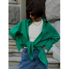 Green cotton oversize shirt