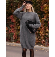 Knitted straight-cut sweater dress