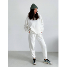 White warm hooded tracksuit