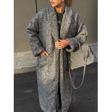 Long gray kimono coat 100% wool