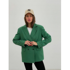 Зеленый двубортный пиджак мужского кроя