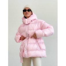 Winter short pink down jacket 