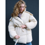 Пуховик зимовий айворі з капюшоном