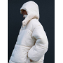 Пуховик зимовий айворі з капюшоном