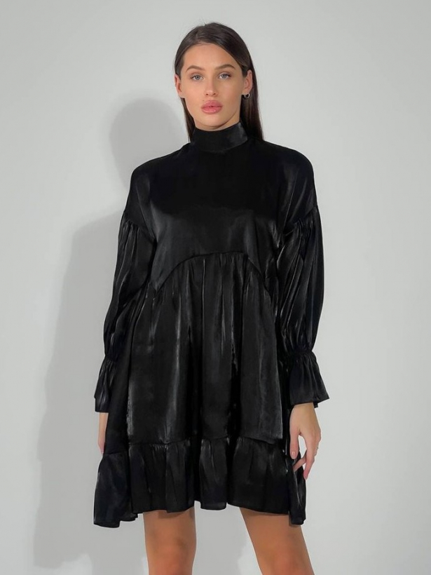 Чорне плаття хмарка з шовкової органзи