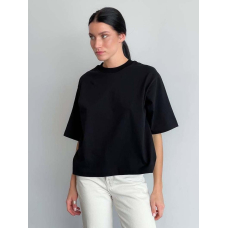 Футболка чорна oversize укорочена Футболка чорна oversize укорочена