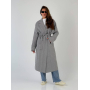 Сіре пальто кімоно міді в гусячу лапку
