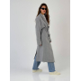 Сіре пальто кімоно міді в гусячу лапку
