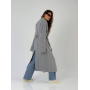 Сіре пальто кімоно міді в гусячу лапку