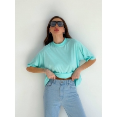Mint oversize shortened T-shirt