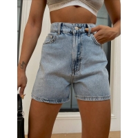 Basic blue denim shorts