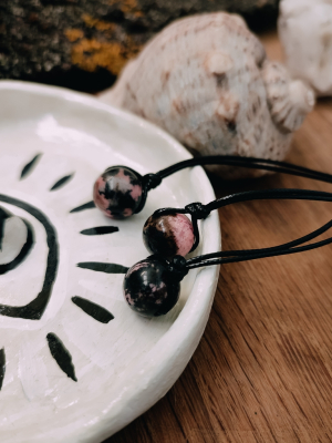 Родоніт чокер, підвіска, кулон