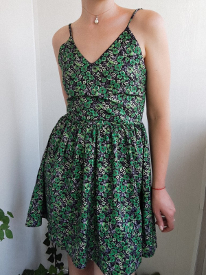 Сарафан зелений у квітковий принт