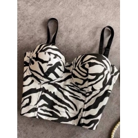 Black white zebra top corset