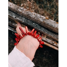 Red natural jasper stone bracelet