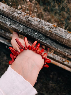 Браслет червоний з натурального каменю яшма