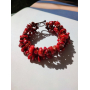 Браслет кораловий червоний широкий