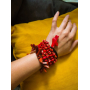 Браслет кораловий червоний широкий