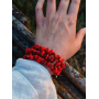 Браслет кораловий червоний широкий