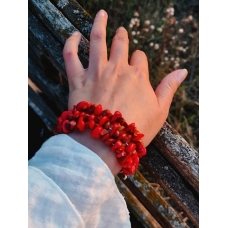 Bracelet coral red wide