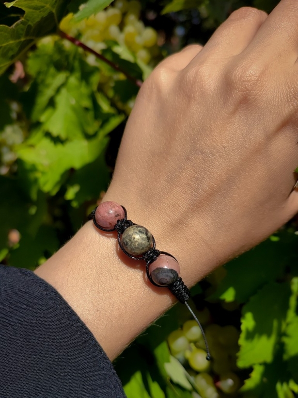 Natural Rhodonite Stone Bracelet 