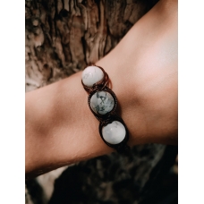 Brown natural Howlit stone bracelet