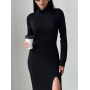 Трикотажна сукня гольф з розрізом