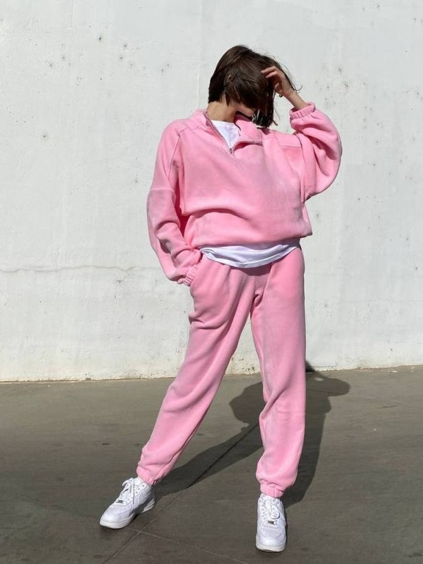 Флісовий спортивний костюм рожевий