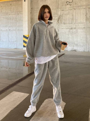 Флісовий спортивний костюм сірий