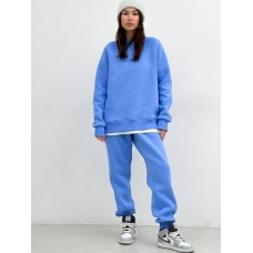 Blue warm sports suit with cuffs