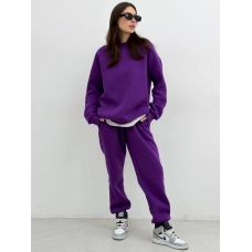 Purple warm sports suit with cuffs