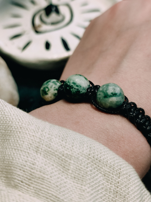 Браслет з мохового Агату 3 камені