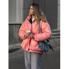 Pink hooded winter jacket