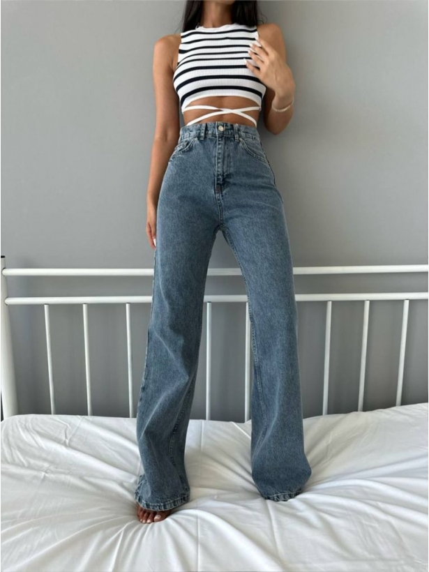 Blue wide palazzo jeans