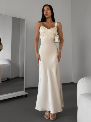 Сатинова довга сукня комбінація