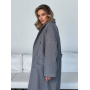 Сіре двобортне пальто міді осінь-весна
