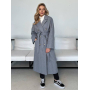 Сіре двобортне пальто міді осінь-весна