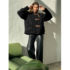 Black demi-season teddy jacket
