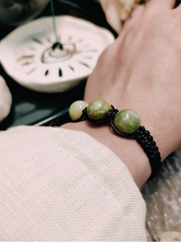 Jade braided bracelet