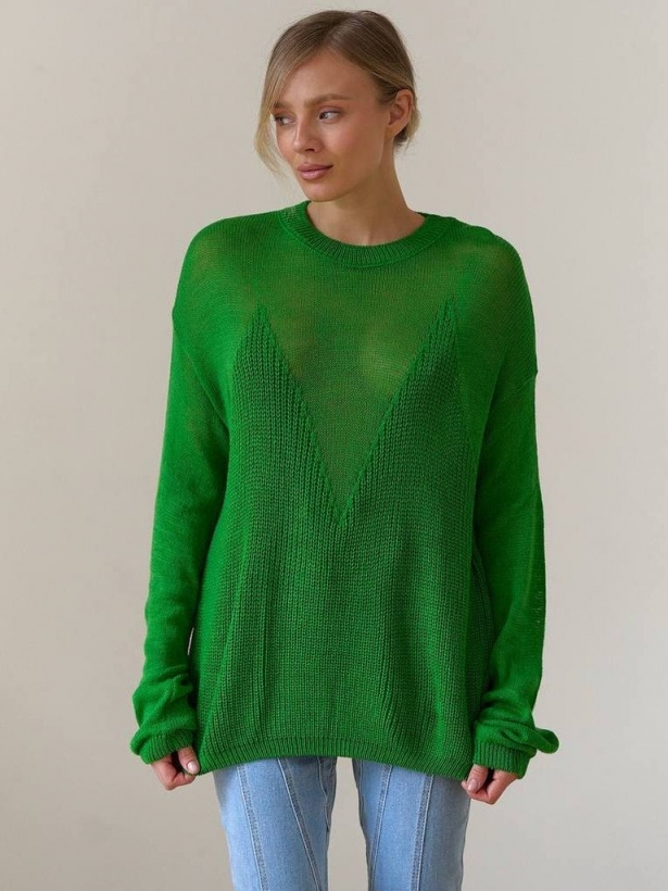 Women's knitted cotton jumper