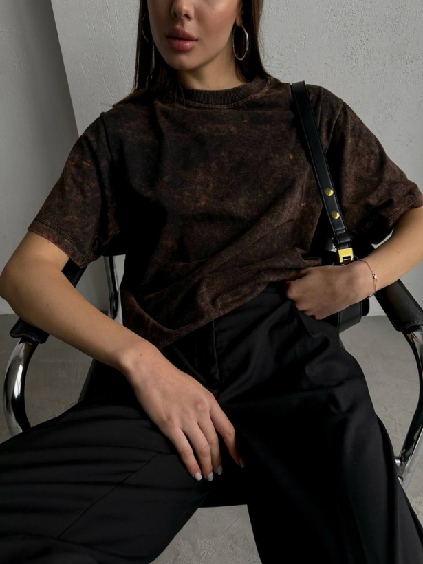 Black tai dai oversize cropped t-shirt