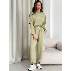 Olive sports suit with open elbows longsleeve