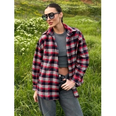 Flannel black red checked shirt