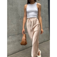 Beige silk maxi skirt