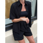 Чорний костюм з шортами з прошви
