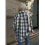 Лляна oversize рубашка в клітинку Лляна oversize рубашка в клітинку