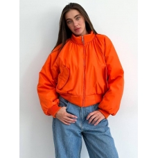 Demi-season orange raincoat bomber jacket