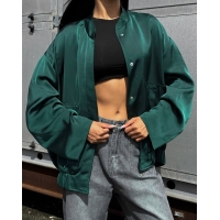 Satin elongated bomber jacket