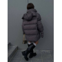 Графітовий зимовий пуховик з рукавицями