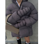 Графітовий зимовий пуховик з рукавицями